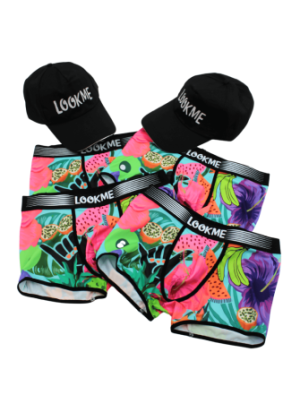Pack 4 Boxer LM2402-67SWE LOOKME + 2 Casquettes Offertes